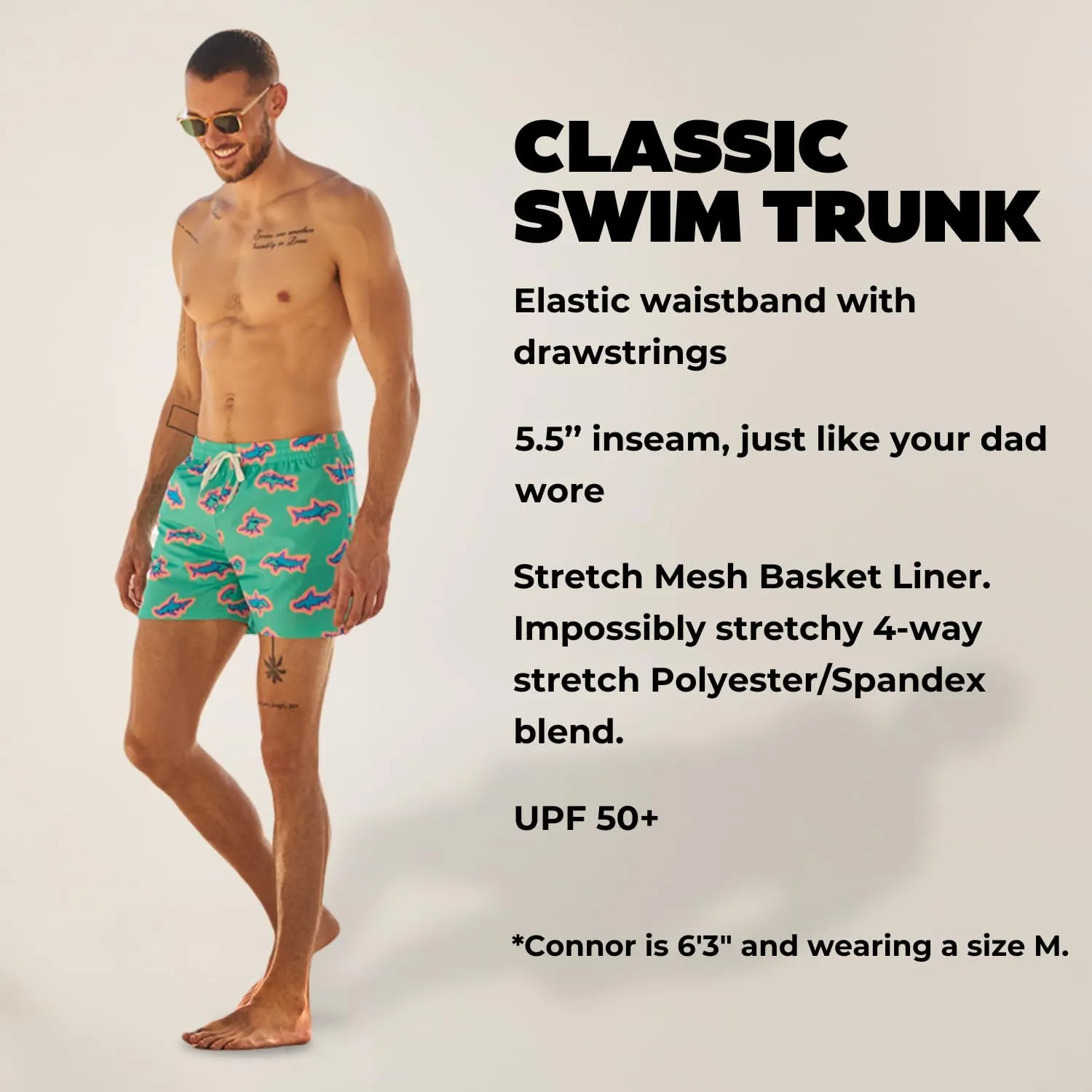 Chubbies Mens Swim Trunks  Mens Swim Shorts with 4-Way Stretch, 5.5 Beach Shorts with Elastic Waist, Drawstring,Mesh Lining