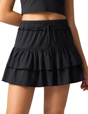 Colorfulkoala Skirts for Women High Waist Mini Tiered A-Line Flowy Shorts Tennis Golf Casual Skorts with Pockets