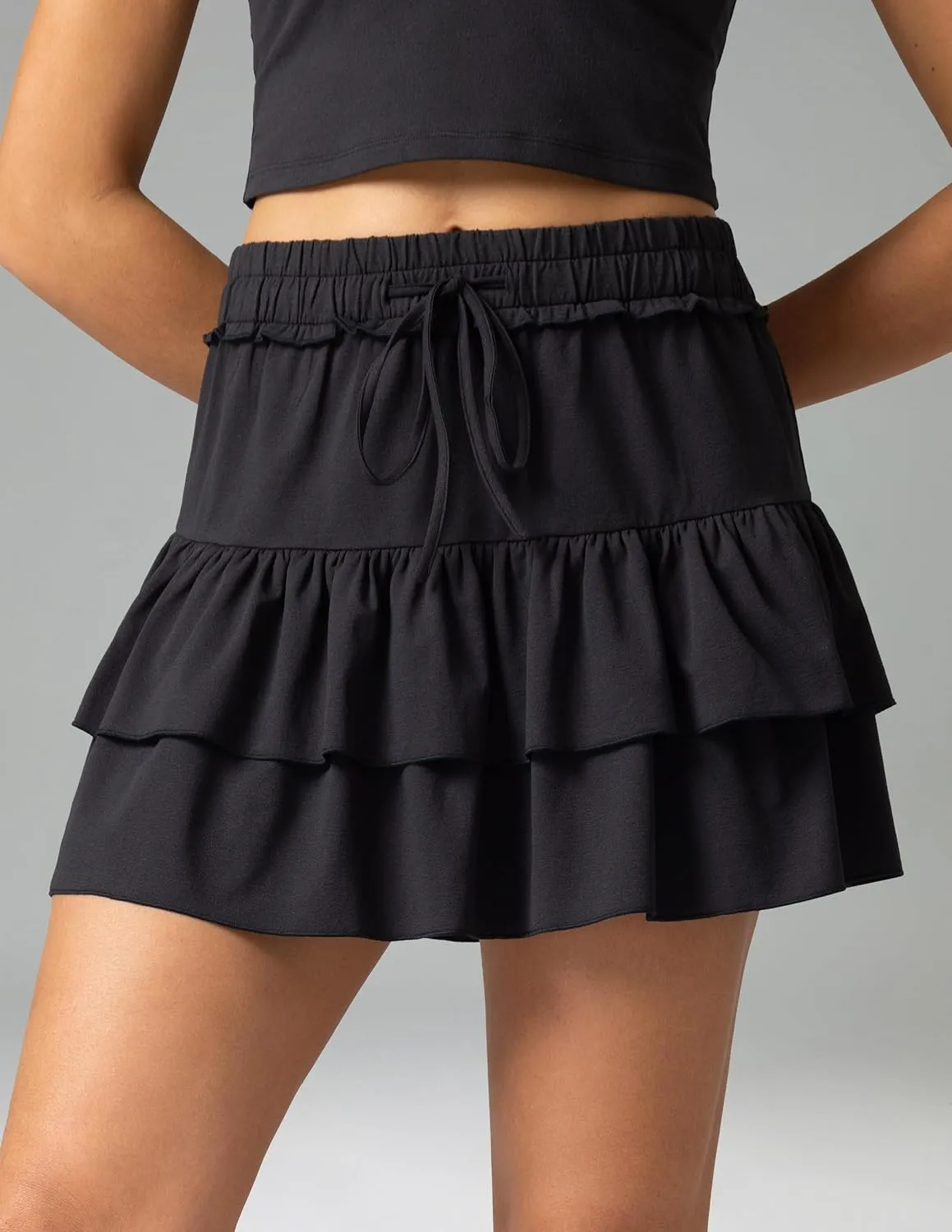 Colorfulkoala Skirts for Women High Waist Mini Tiered A-Line Flowy Shorts Tennis Golf Casual Skorts with Pockets