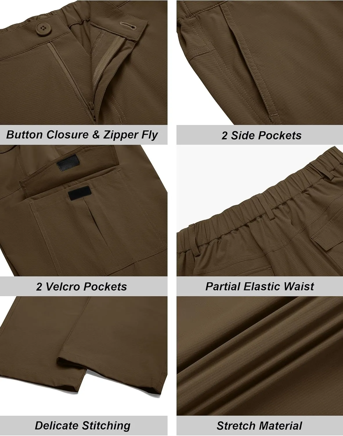 COOFANDY Men's Casual Pants Lightweight Hiking Cargo Pants Stretch Outdoor Work Pant with Multi Pockets