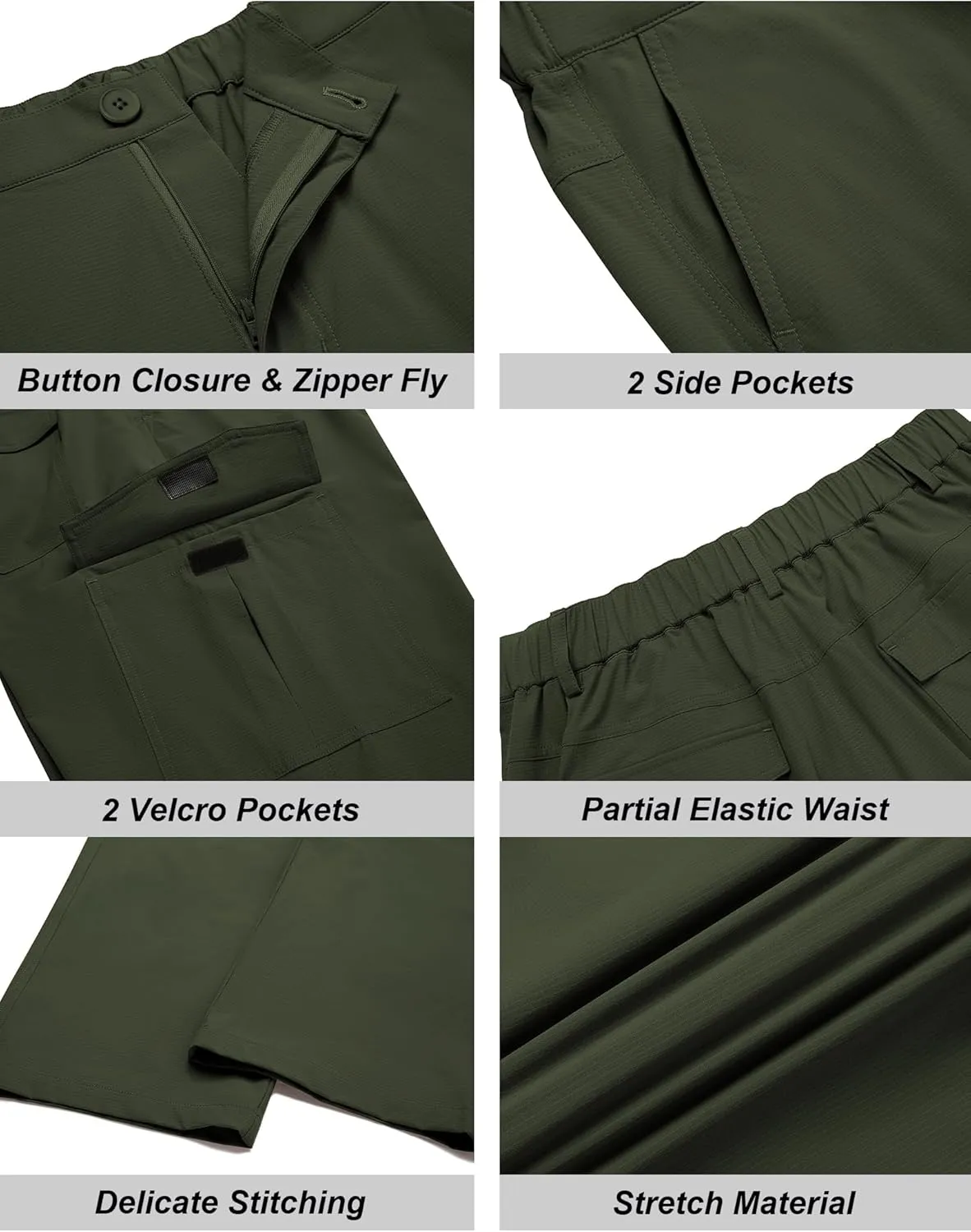 COOFANDY Men's Casual Pants Lightweight Hiking Cargo Pants Stretch Outdoor Work Pant with Multi Pockets