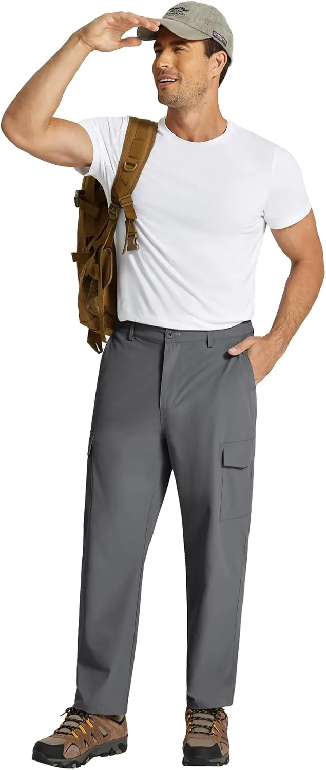 COOFANDY Men's Casual Pants Lightweight Hiking Cargo Pants Stretch Outdoor Work Pant with Multi Pockets