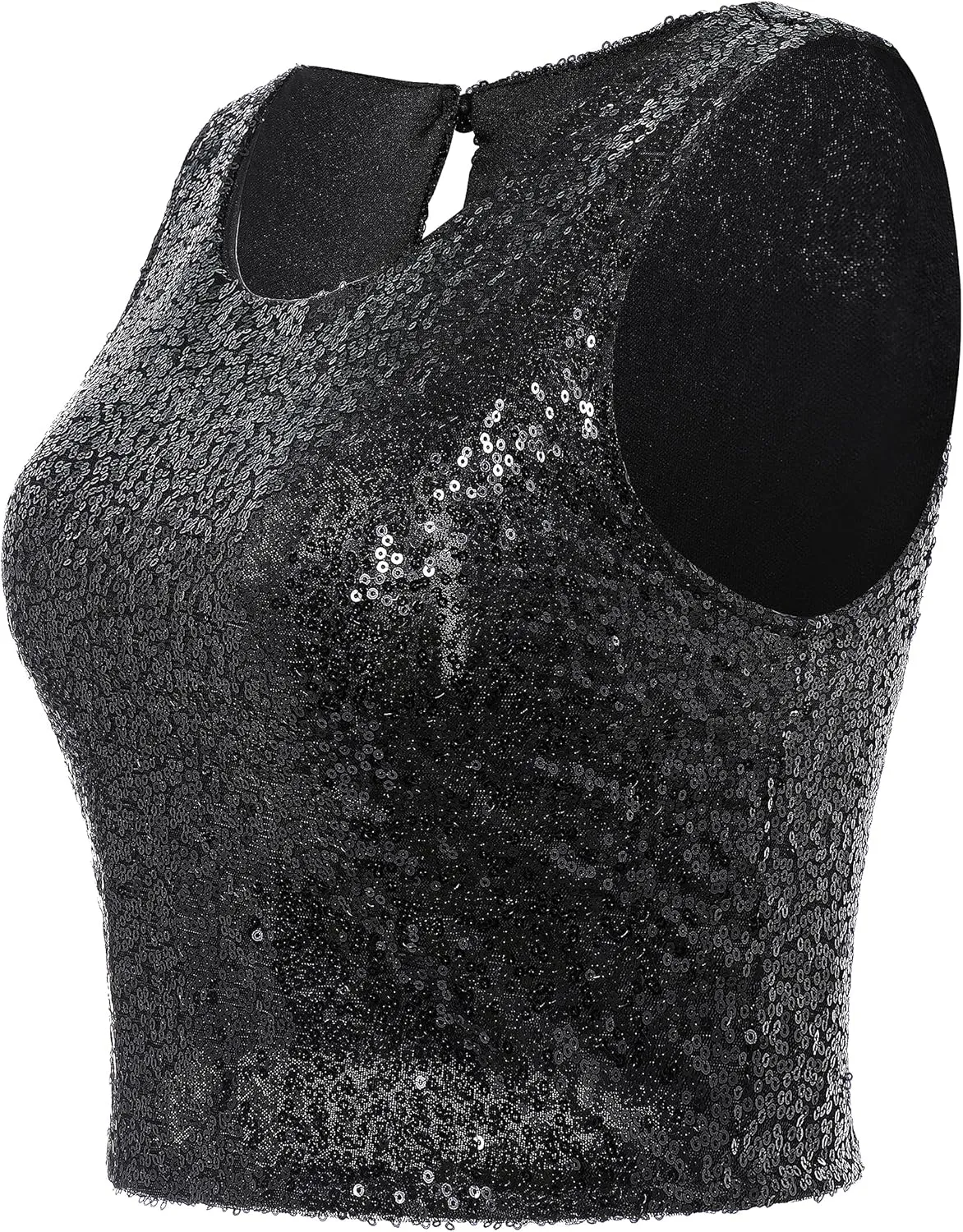 Coucoland Cropped Tank Top for Women - Womens Summer Sparkle Sequin Glitter Slimming Tops Camisole Trendy