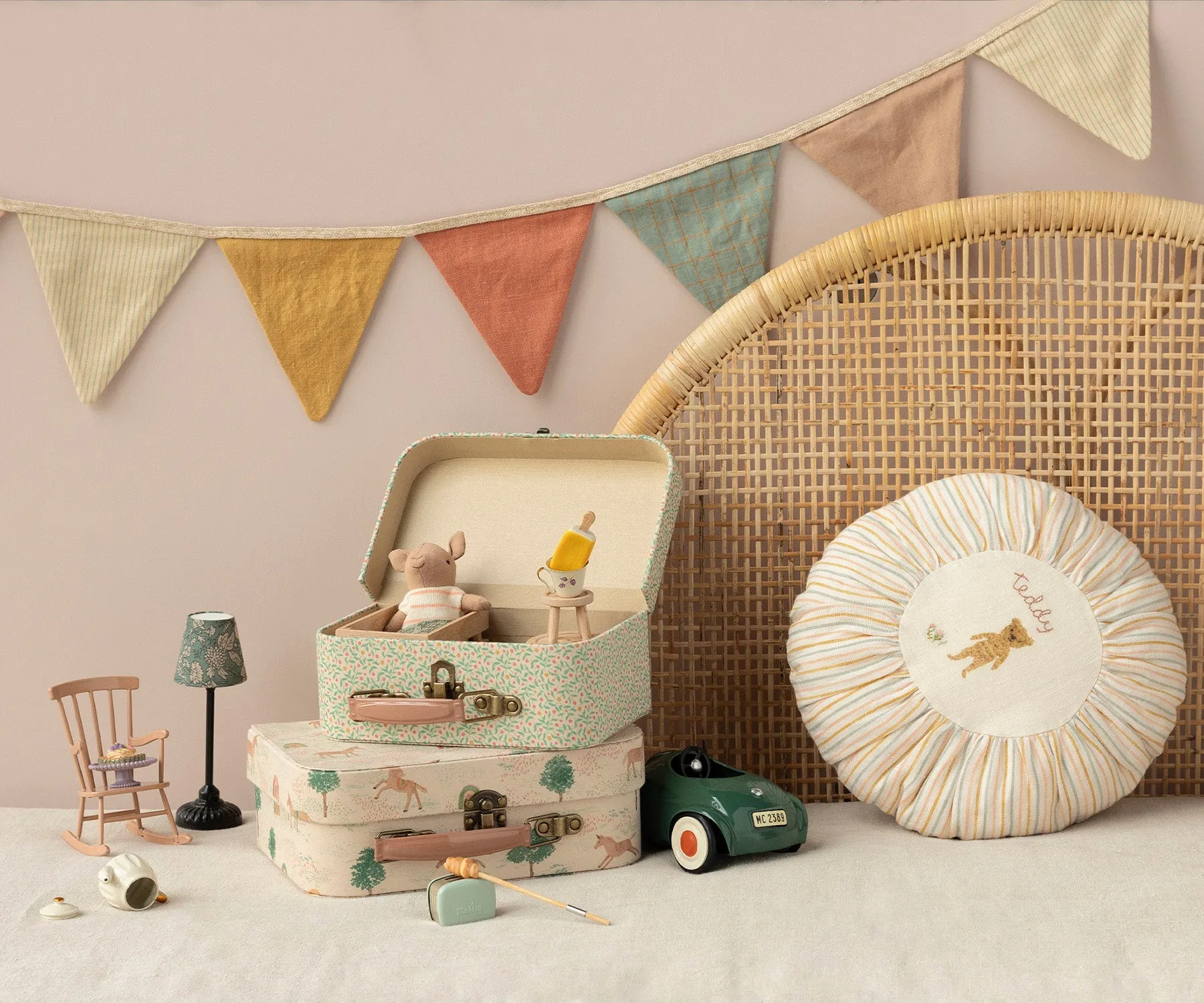Cushion, Small - Striped Teddy