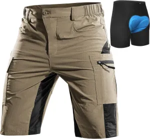 Cycorld Mountain-Bike-Shorts-Mens-Padded Biking Baggy Cycling Short Padding
