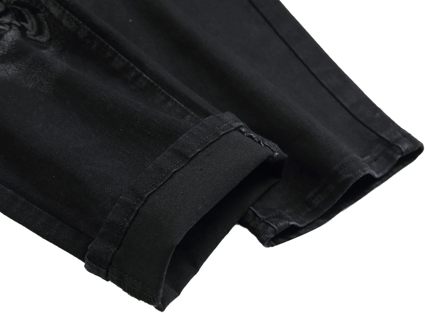 DANT BULUN Men's Fashion Casual Printed Jeans Stretch Skinny Denim Jogger Pants