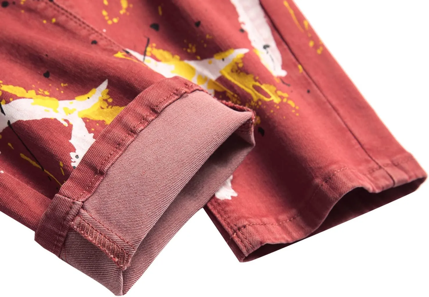 DANT BULUN Men's Fashion Casual Printed Jeans Stretch Skinny Denim Jogger Pants