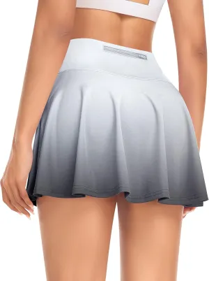 DERCA Pleated Tennis Skirt for Women with Pockets Shorts High Waisted Golf Skirts Workout Running Sports Athletic Skort