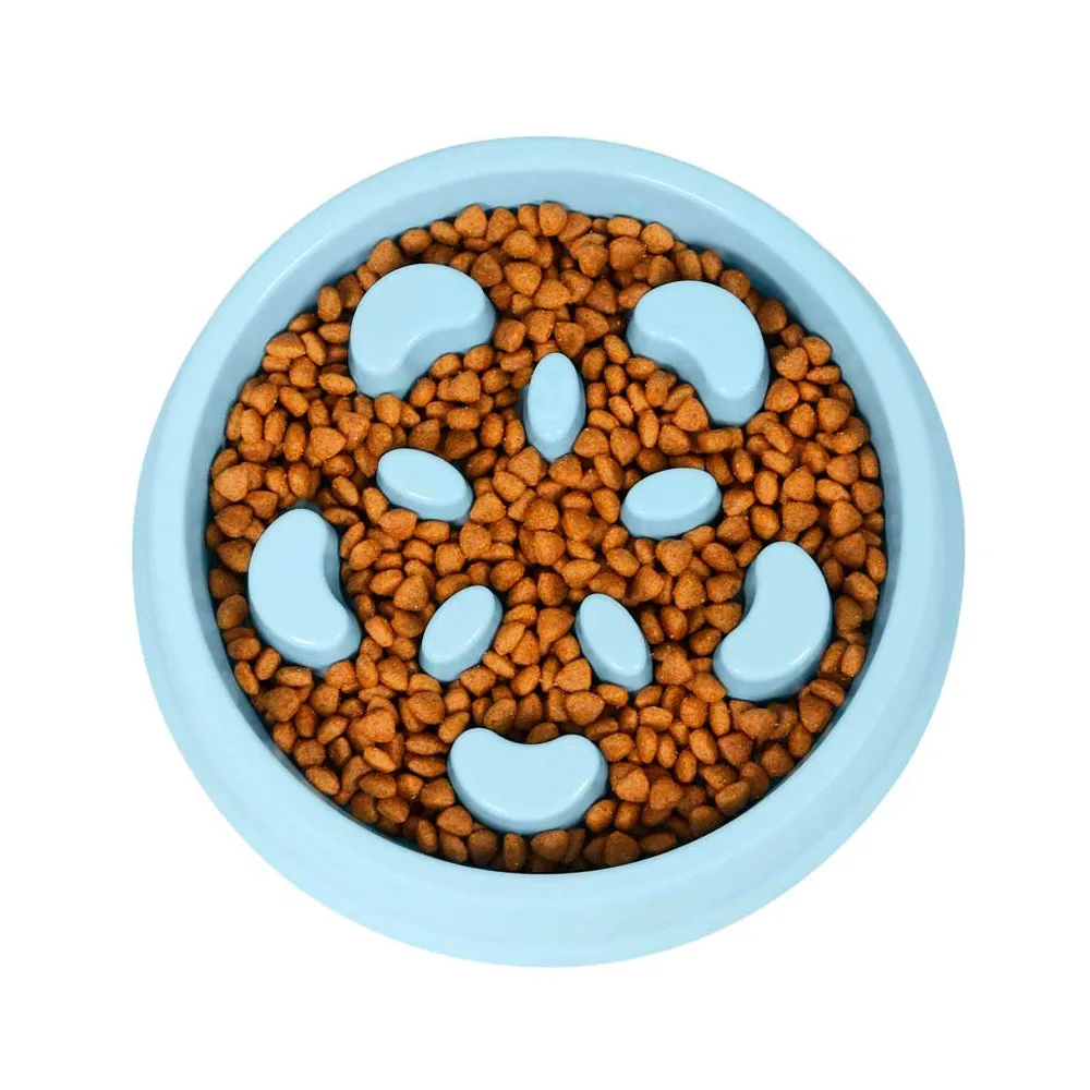 Dog Feeder Slow Eating Pet Bowl-Blue