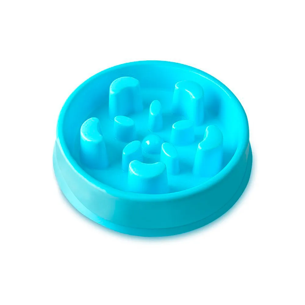 Dog Feeder Slow Eating Pet Bowl-Blue