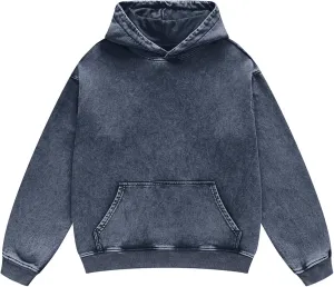 FAIABLE Acid Wash Hoodie Oversized Vintage Hoodies Heavyweight Distress Washed Sweatshirts for Women Men Couple