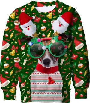Funnycokid Kids Ugly Christmas Sweater Girls Boys Xmas Sweatshirt Funny Fleece Outfit 3D Print Clothes 4-16 Years