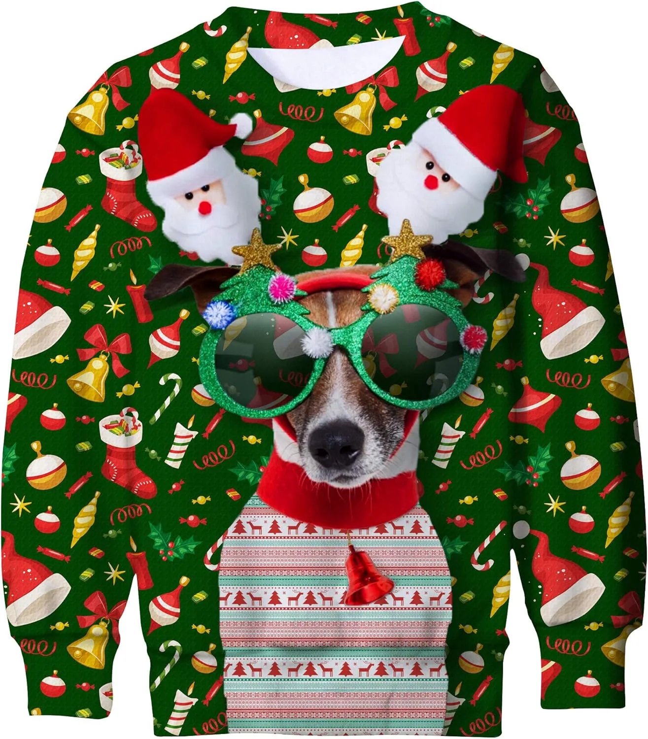 Funnycokid Kids Ugly Christmas Sweater Girls Boys Xmas Sweatshirt Funny Fleece Outfit 3D Print Clothes 4-16 Years