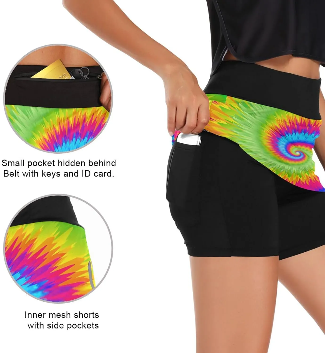 GAIGEO Cute Red Panda Womens Sport Skirt Skort, Women Skirt with Pockets, Lightweight Scort Skirt for Women Summer,S-XXL