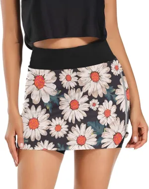 GAIGEO Sport Baseball Print Workout Skirt, Casual Skort Skirt with Pockets, Skorts for Women Casual Sports, S-XXL