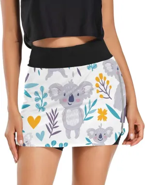 GAIGEO Sport Baseball Print Workout Skirt, Casual Skort Skirt with Pockets, Skorts for Women Casual Sports, S-XXL