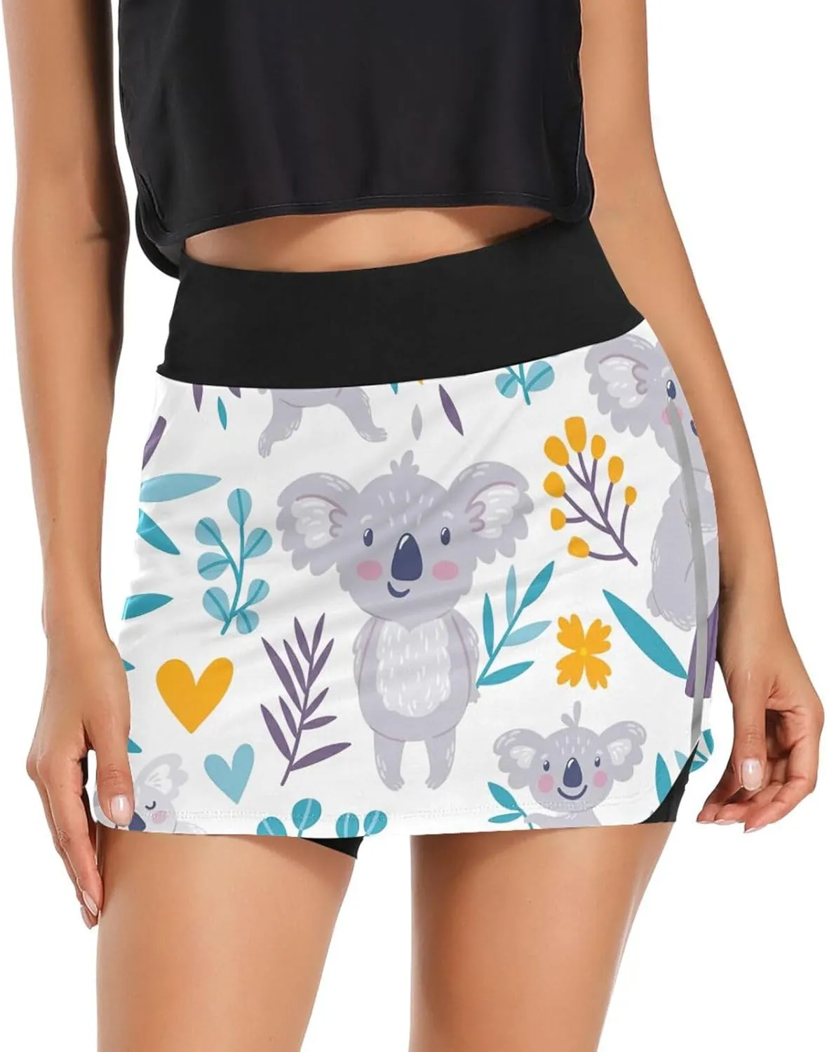 GAIGEO Sport Baseball Print Workout Skirt, Casual Skort Skirt with Pockets, Skorts for Women Casual Sports, S-XXL