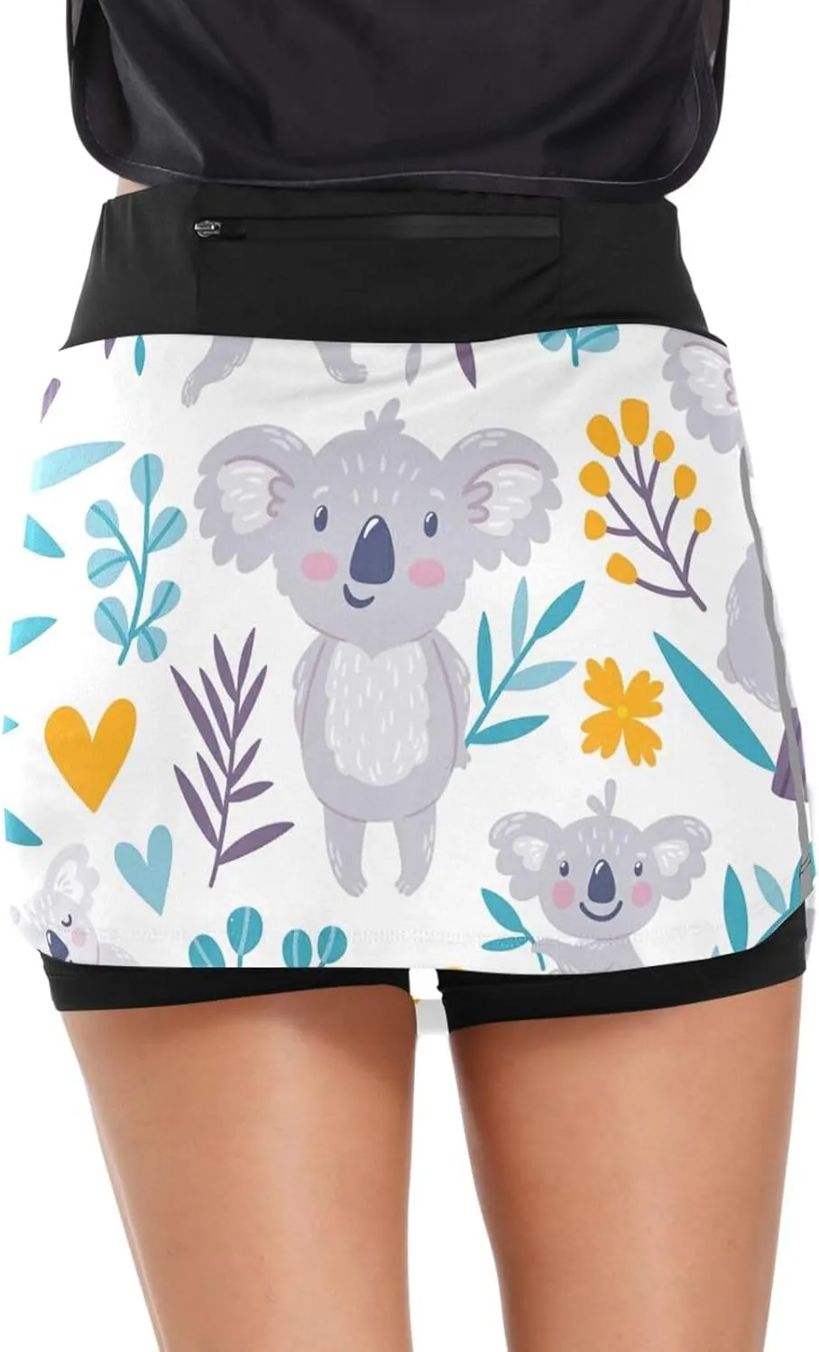 GAIGEO Sport Baseball Print Workout Skirt, Casual Skort Skirt with Pockets, Skorts for Women Casual Sports, S-XXL