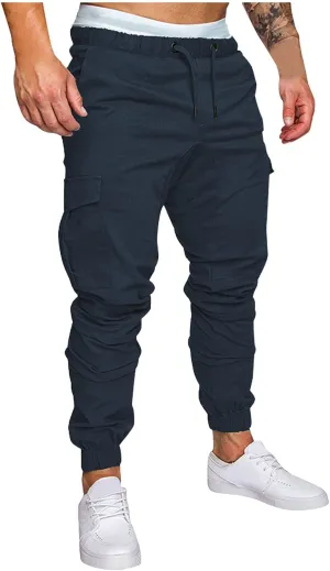 GIERIDUC Straight Leg Cargo Pants for Mens Gymnastics Equipment for Men Workout Clothes for Men Gym Men's Cotton Sweatpants