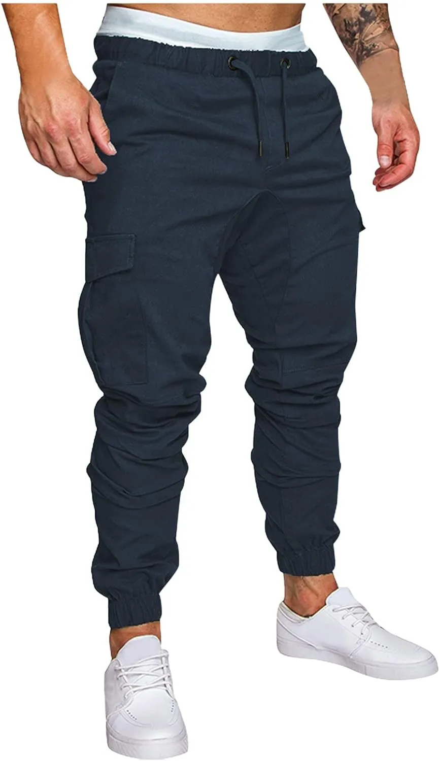 GIERIDUC Straight Leg Cargo Pants for Mens Gymnastics Equipment for Men Workout Clothes for Men Gym Men's Cotton Sweatpants