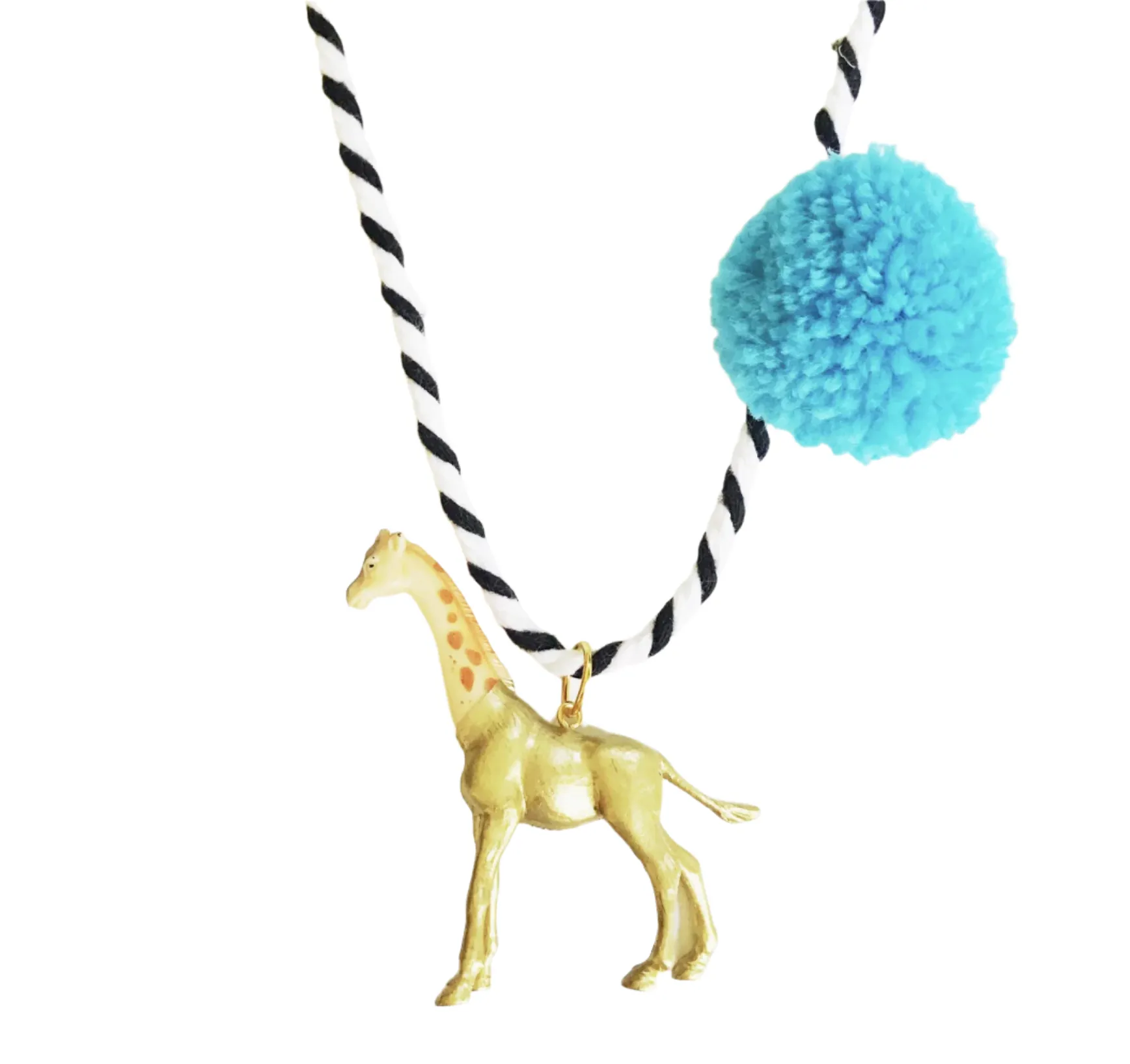 Giraffe Pom Pom Necklace