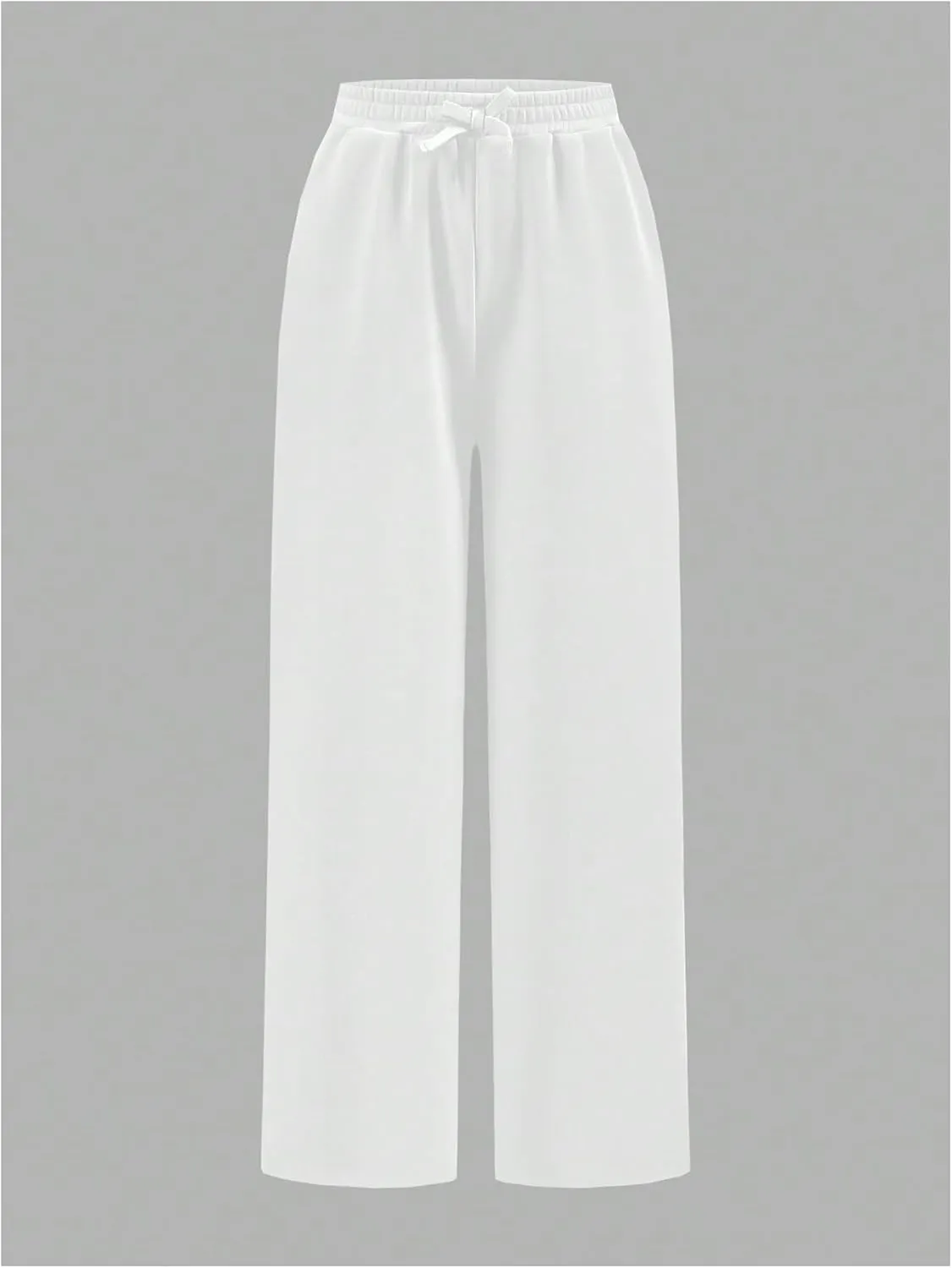 Girl's 2 Pack Pants Drawstring Waist Wide Leg Pants High Waisted Loose Casual Sweatpants