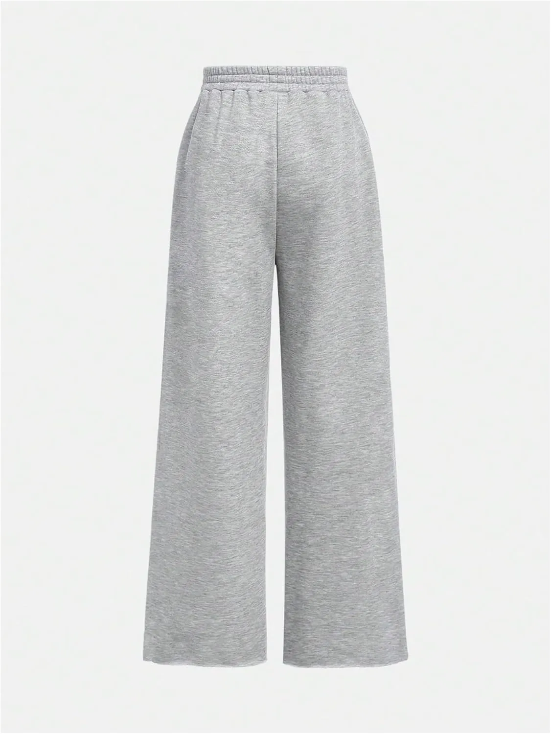 Girl's 2 Pack Pants Drawstring Waist Wide Leg Pants High Waisted Loose Casual Sweatpants