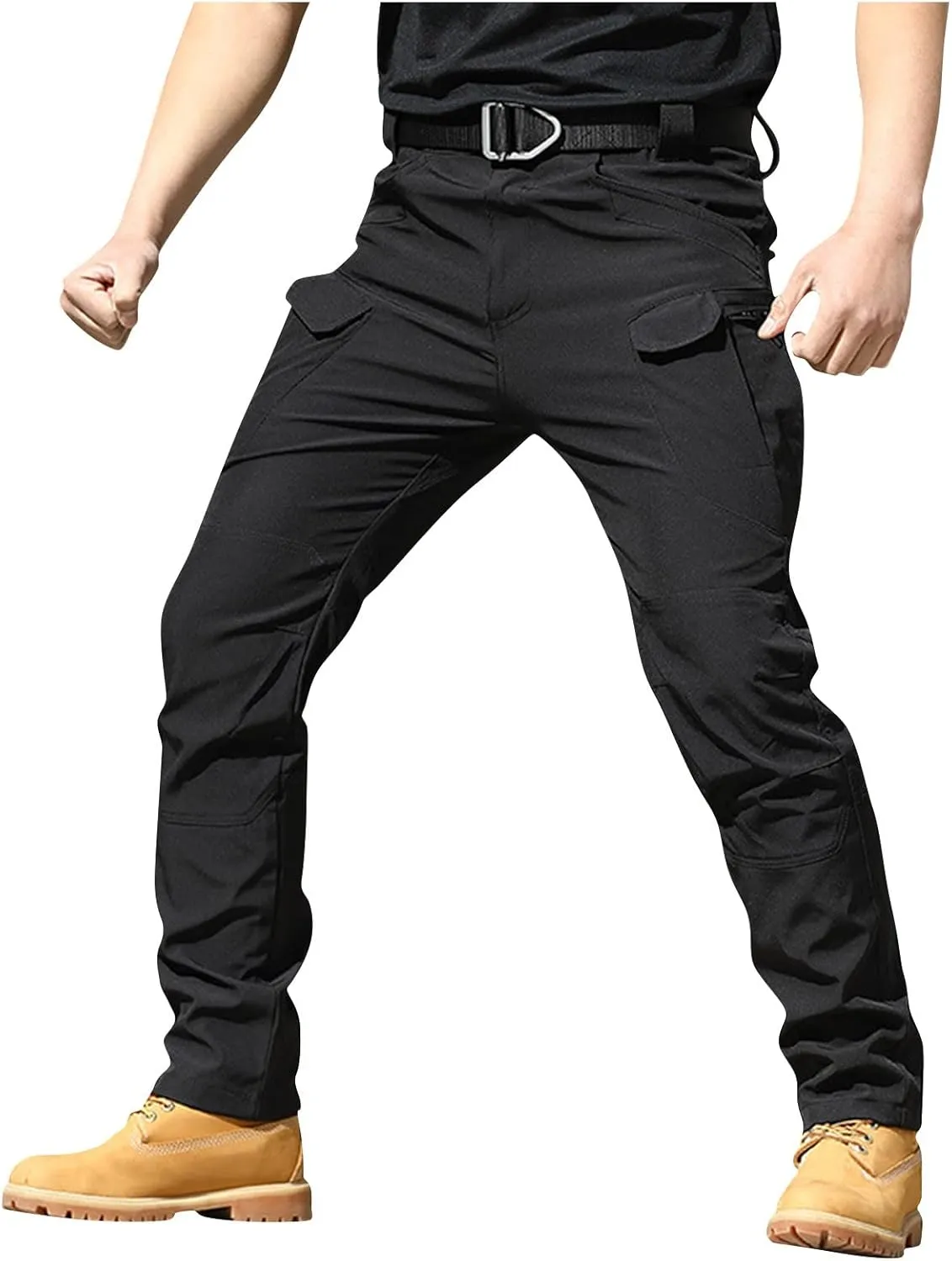 GOFULY Cargo Pants Mens Multi Pockets Relaxed Fit Pants Stretch Casual Pants Big and Tall Y2K Tactical Trousers Convertible