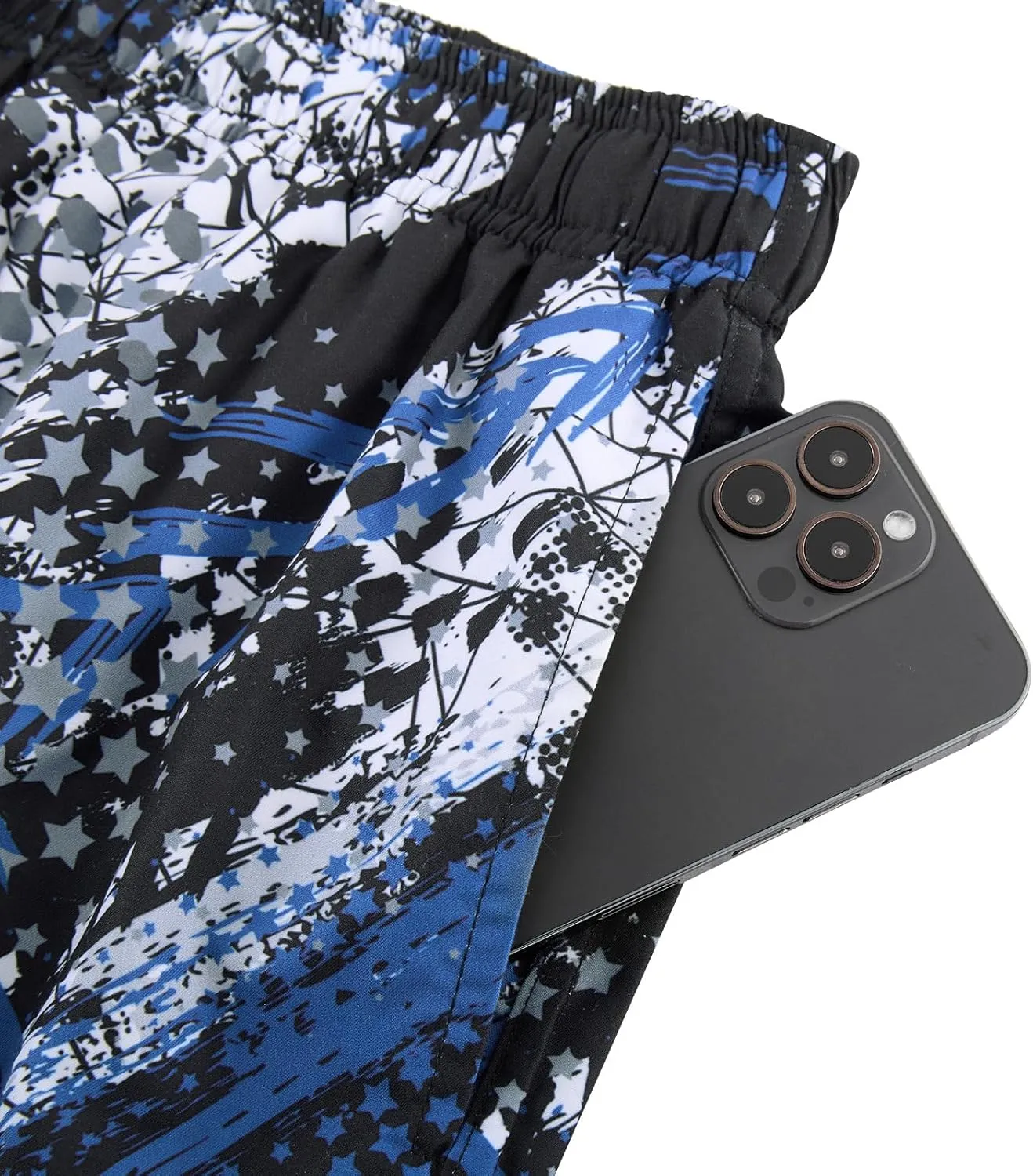 Goodstoworld Men's Funny Swim Trunks with Compression Liner 2 in 1 Quick-Dry 9" Stretch Shorts with Three Pockets