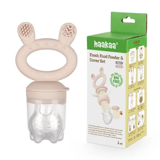 Haakaa Fresh Food Feeder and Cover - Blush