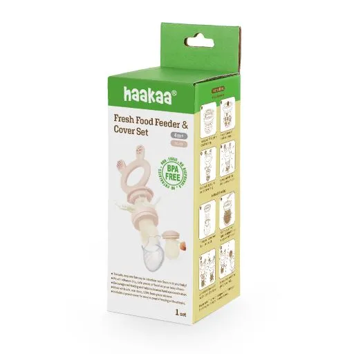 Haakaa Fresh Food Feeder and Cover - Blush