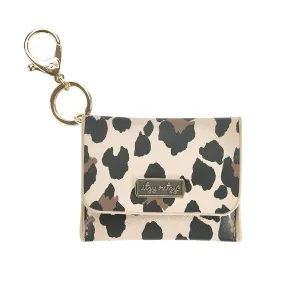 Itzy Ritzy  Itzy Mini Keychain Wallet; Small Card Holder Can Clip to Diaper Bag, Purse, Travel Bag or Keychain (Leopard)