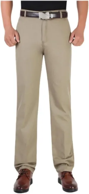 JinXuanYa Men's Slim-Fit Casual Chino Pant Spring Thick Double Pleated Loose Cotton High Waist