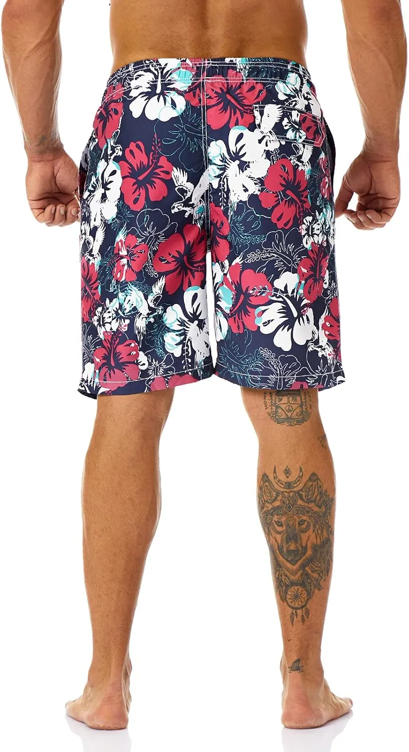 KAILUA SURF Mens Swim Trunks Long, Quick Dry Boardshorts, 9 Inches Inseam Bathing Suits with Mesh Lining
