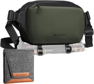 K&F Concept 2 in 1 Sling Camera Bag 10L   Lens Filter Pouch for Filter Up to 82mm