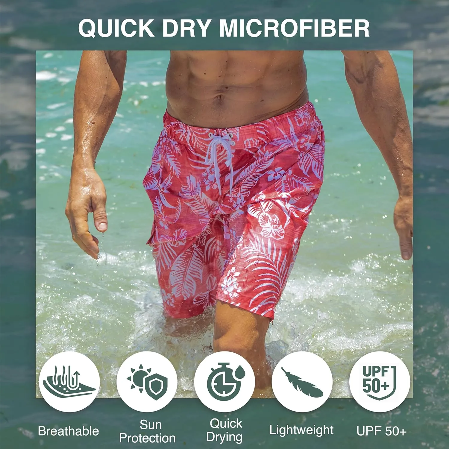 Kanu Surf Men's Wade Trunks Quick-Dry Swim Shorts, 5.5  9 Inch Inseam (Regular & Extended Sizes)
