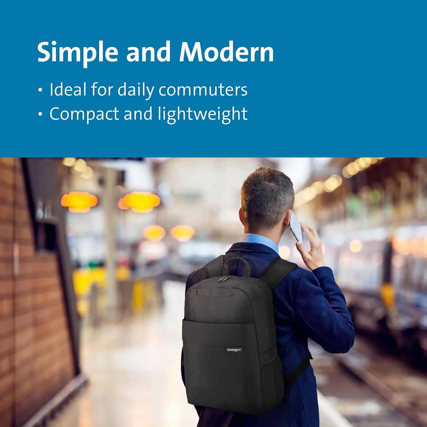 Kensington Simply Portable Lite Padded Laptop Backpack - Protective Laptop Rucksack with Padded Straps and Breathable Mesh Fabric - for Laptops Up to 14" (K60378WW)