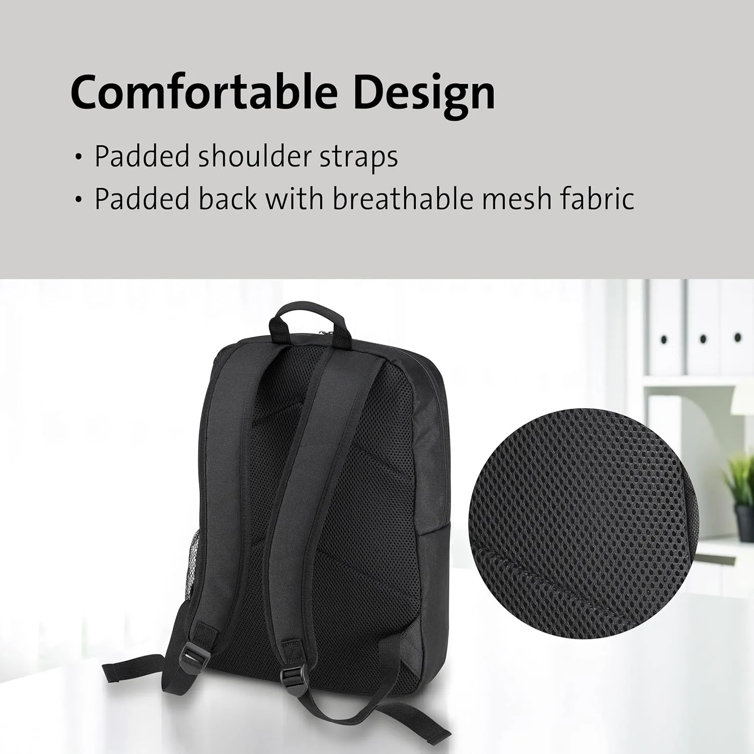 Kensington Simply Portable Lite Padded Laptop Backpack - Protective Laptop Rucksack with Padded Straps and Breathable Mesh Fabric - for Laptops Up to 14" (K60378WW)