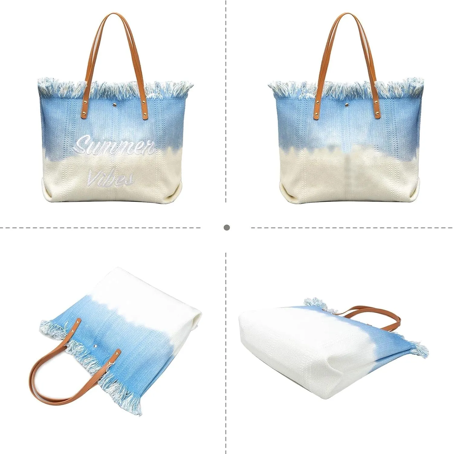 Large Handbag for Women Capacity Top Handle Aesthetic Tote Vibe Beach Bohemian Hobo Tassels Canvas Shoulder