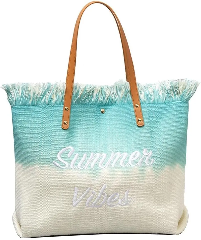 Large Handbag for Women Capacity Top Handle Aesthetic Tote Vibe Beach Bohemian Hobo Tassels Canvas Shoulder