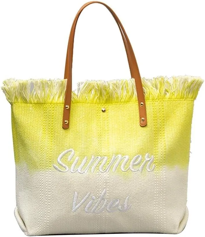 Large Handbag for Women Capacity Top Handle Aesthetic Tote Vibe Beach Bohemian Hobo Tassels Canvas Shoulder