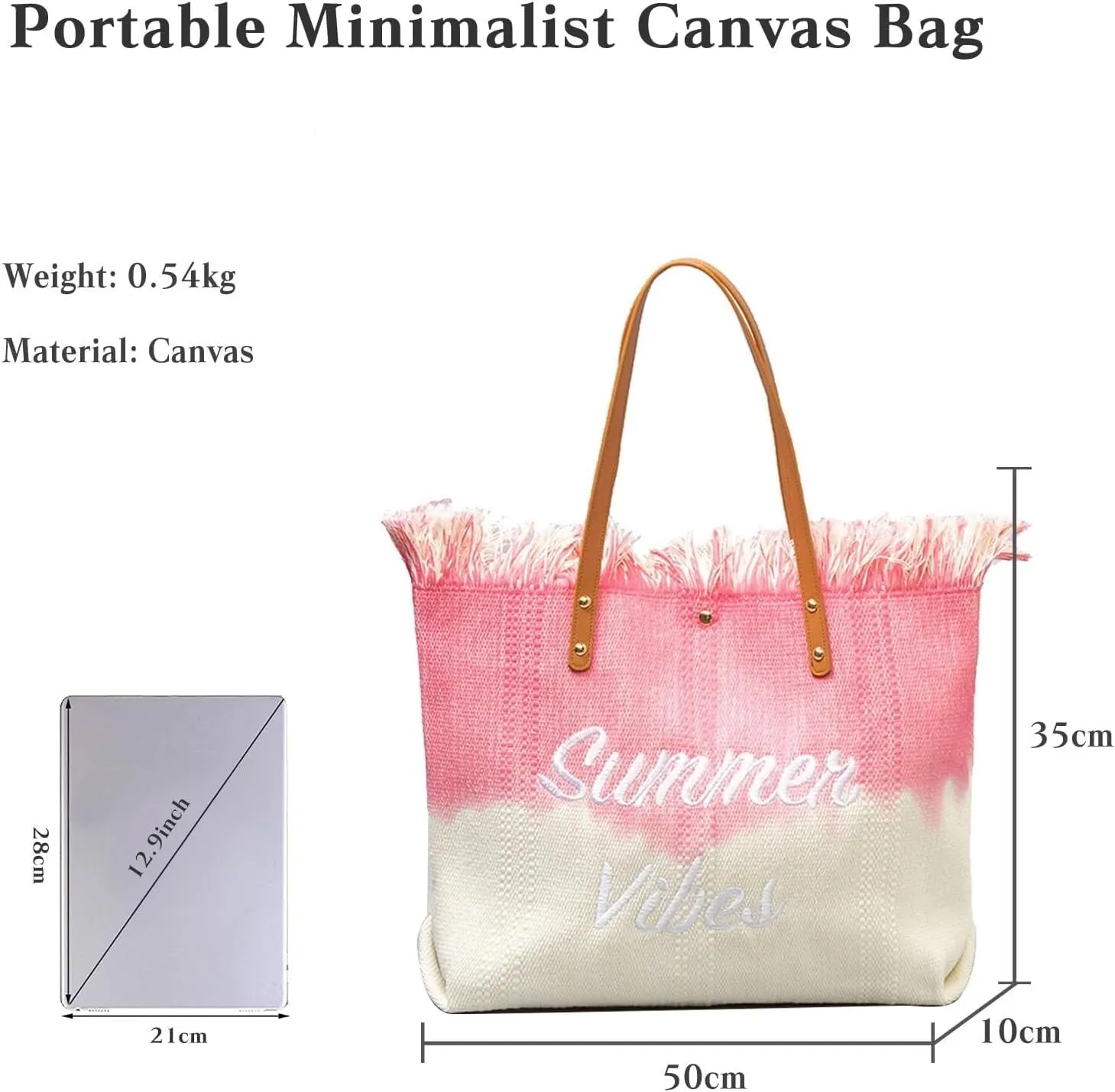 Large Handbag for Women Capacity Top Handle Aesthetic Tote Vibe Beach Bohemian Hobo Tassels Canvas Shoulder