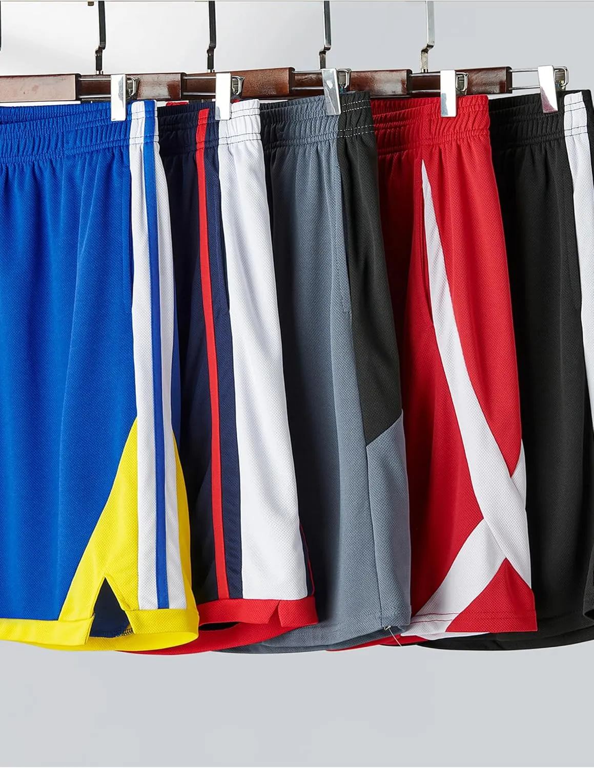 Liberty Imports 5 Pack Men's Quick Dry Athletic Basketball Shorts 9" Inseam with Pockets, Activewear for Workout Gym Running