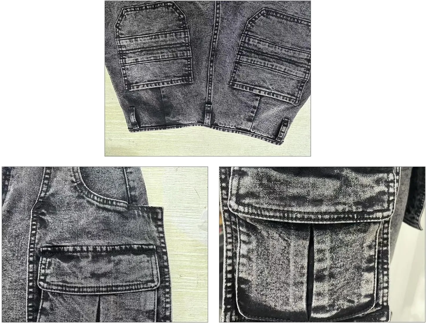 LKOUS Women's Cargo Denim Shorts, Y2K Straight Wide Leg Cargo Pants, High Waisted Cargo Jeans with Pocket