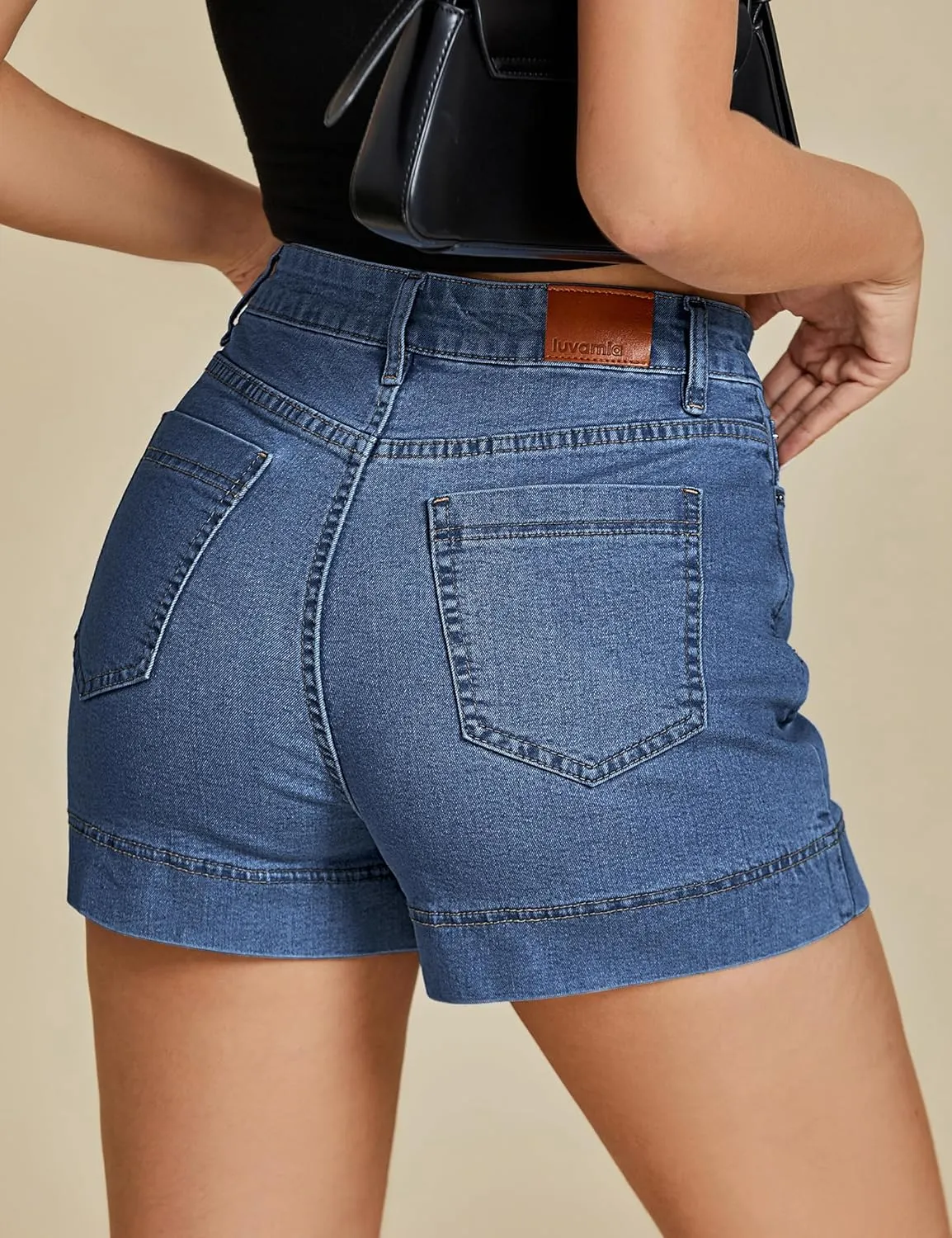 luvamia Jean Skorts for Woman Trendy High Waisted Stretchy Denim Skirt with Shorts Y2K Mini Skort Skirts Country Concert
