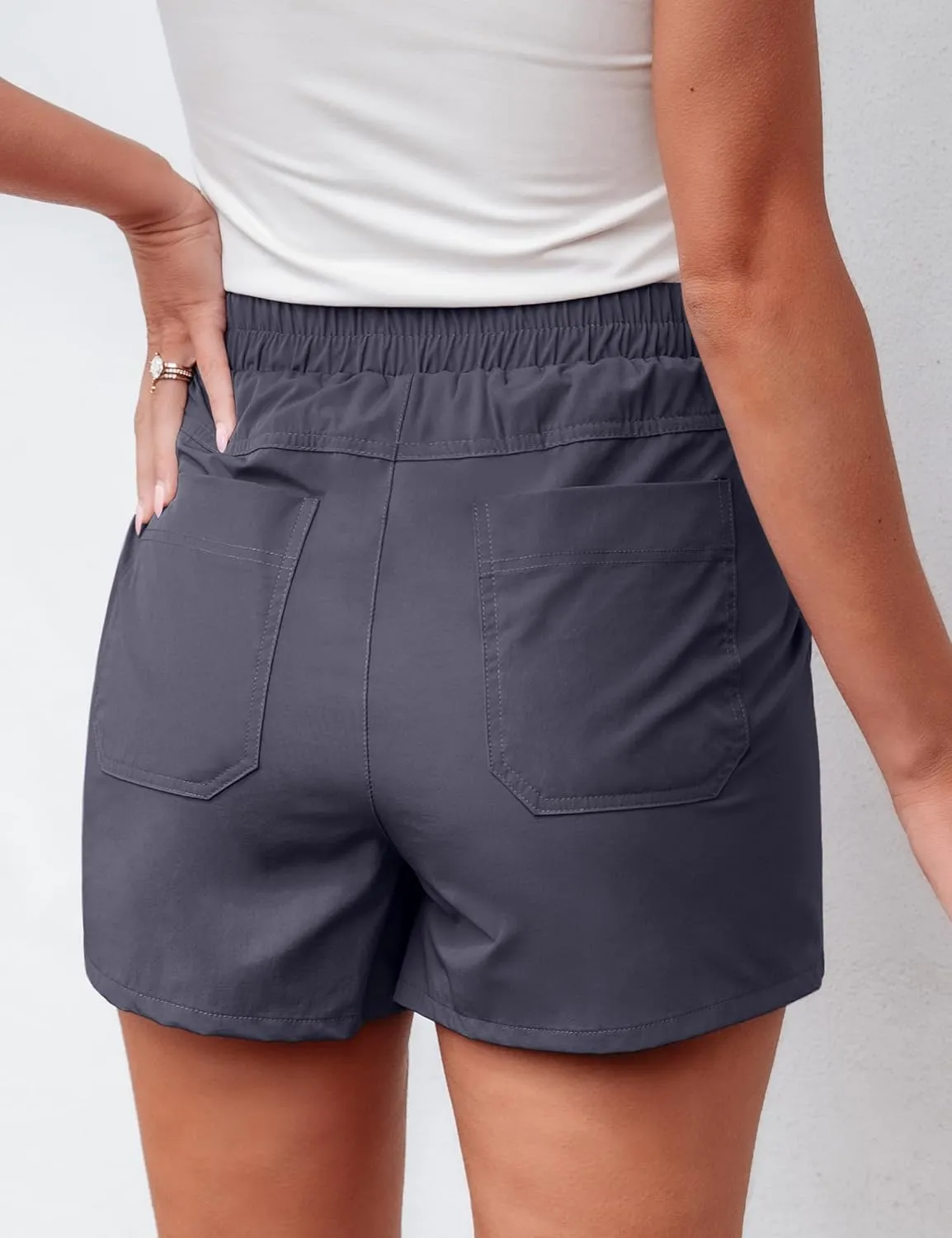 luvamia Skorts for Woman Trendy High Waisted Wrap Elastic Waist Pocket Fast Dry Hiking Tennis Golf Gym Skirt with Shorts