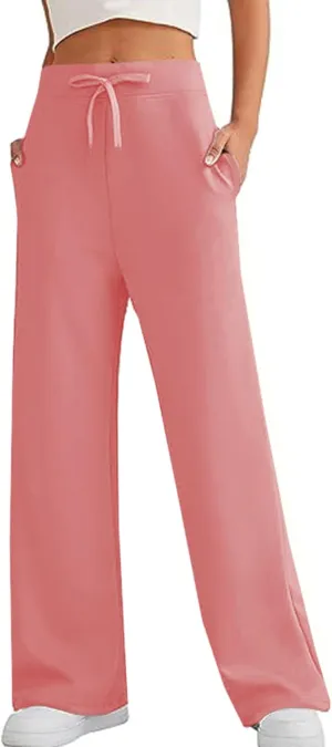 LYANER Women's Casual High Waist Drawstring Wide Leg Lounge Pants with Pocket