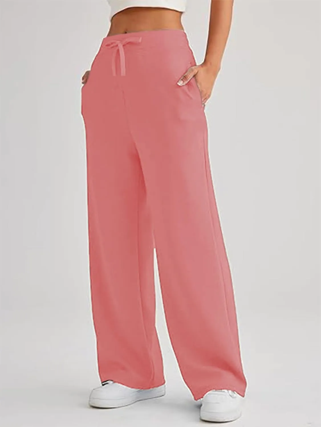 LYANER Women's Casual High Waist Drawstring Wide Leg Lounge Pants with Pocket