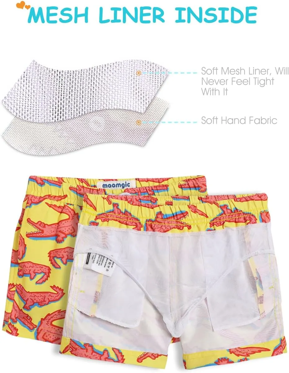 maamgic Swim Trunks Boys Toddler Bathing Suits for Kids Swimwear Baby Boy Swimsuit Boys Swim Shorts