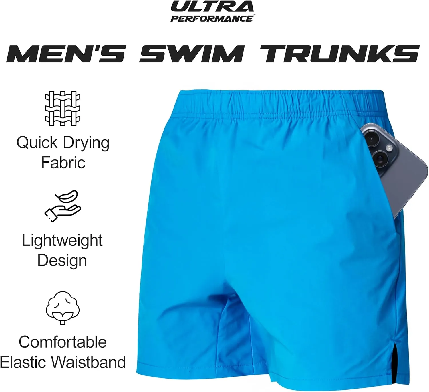 Men's 5 Inch Swim Trunk's with Liner 2 Pack Mens Stretch Quick Dry Beach Shorts Swimming Trunks & Bathing Suits for Men